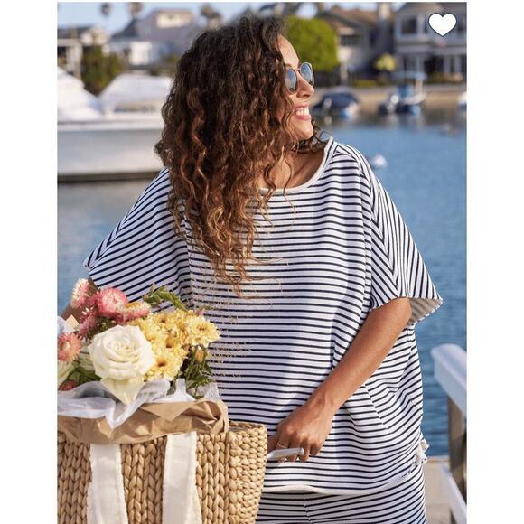 Frank & Eileen Sweaters - B38 Frank & Eileen Olive Original Capelet OS Striped French Chic Old Money